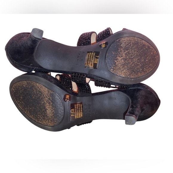 ALEXM MARIE “Leeanne” Women’s Open Toe Zip Back Dress Heels BLK Size 7-1/2 - Picture 7 of 7